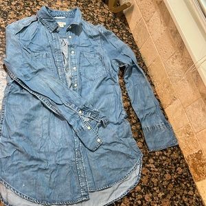 Button down denim tunic size M